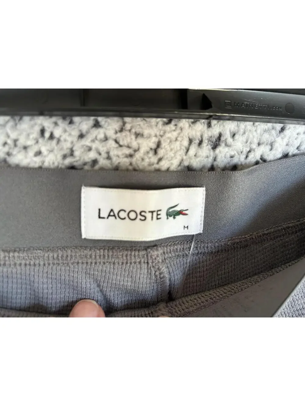 Lacoste Sleep Pants Mens Sz Medium Gray Cotton Stretch Pajama Bottom Sleepwear